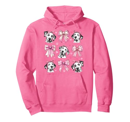 Dalmatiner Hund Mama Mädchen Kokette Schleife Rosa Pullover Hoodie von Womens Pink Coquette Bow Dalmatian Dog Gifts