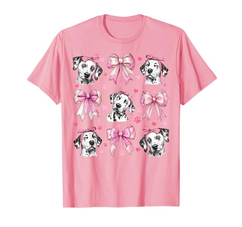 Dalmatiner Hund Mama Mädchen Kokette Schleife Rosa T-Shirt Dalmatiner Hund Mama Mädchen Kokette Schleife Rosa T-Shirt von Womens Pink Coquette Bow Dalmatian Dog Gifts