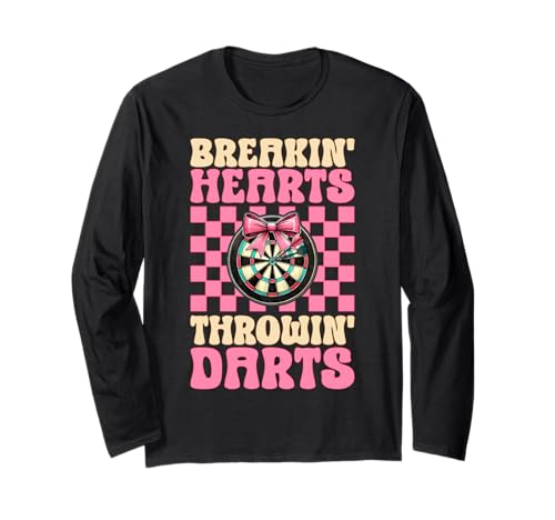 Breakin' Hearts Throwin' Darts Dartscheibe Dart Girl Coquette Langarmshirt Breakin' Hearts Throwin' Darts Dartscheibe Dart Girl Coquette Langarmshirt von Womens Pink Coquette Bow Darts Dartboard Gifts