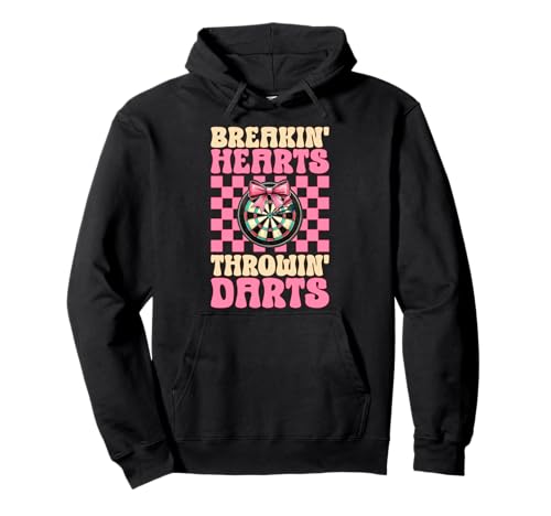 Breakin' Hearts Throwin' Darts Dartscheibe Dart Girl Coquette Pullover Hoodie von Womens Pink Coquette Bow Darts Dartboard Gifts