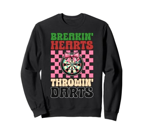 Breakin' Hearts Throwin' Darts Dartscheibe Dart Girl Coquette Sweatshirt von Womens Pink Coquette Bow Darts Dartboard Gifts