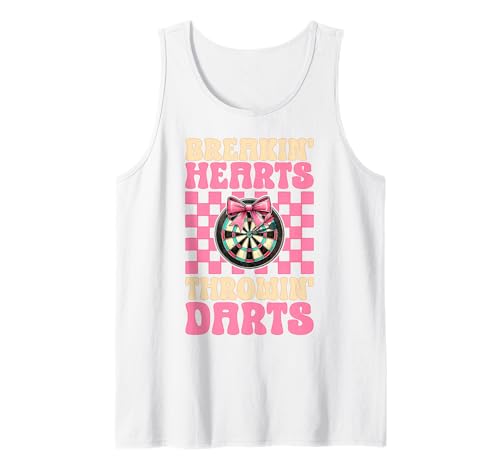 Breakin' Hearts Throwin' Darts Dartscheibe Dart Girl Coquette Tank Top von Womens Pink Coquette Bow Darts Dartboard Gifts