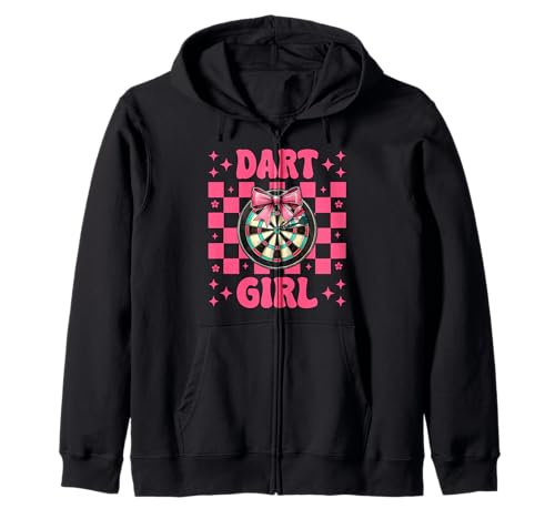 Dart Girl Darts Dartscheibe Pink Coquette Bow Kapuzenjacke von Womens Pink Coquette Bow Darts Dartboard Gifts