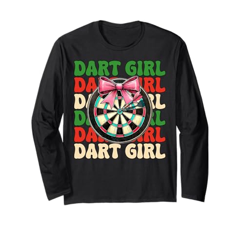 Dart Girl Darts Dartscheibe Pink Coquette Bow Langarmshirt Dart Girl Darts Dartscheibe Pink Coquette Bow Langarmshirt von Womens Pink Coquette Bow Darts Dartboard Gifts
