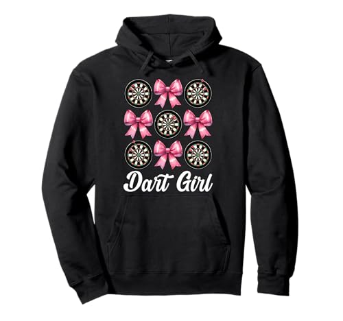 Dart Girl Darts Dartscheibe Pink Coquette Bow Pullover Hoodie von Womens Pink Coquette Bow Darts Dartboard Gifts