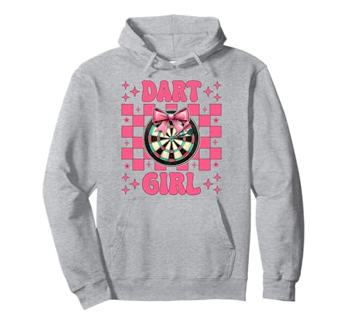 Dart Girl Darts Dartscheibe Pink Coquette Bow Pullover Hoodie von Womens Pink Coquette Bow Darts Dartboard Gifts