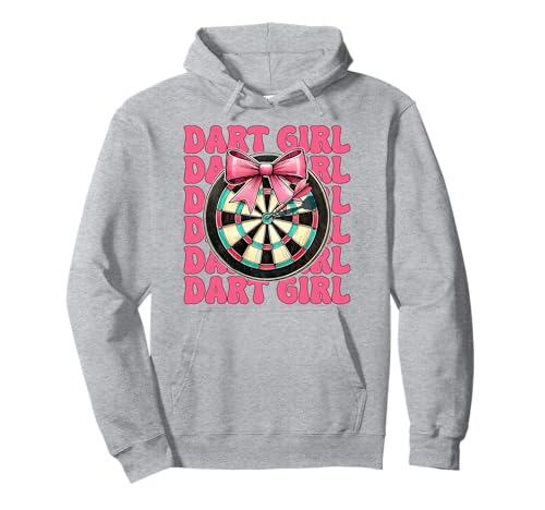 Dart Girl Darts Dartscheibe Pink Coquette Bow Pullover Hoodie von Womens Pink Coquette Bow Darts Dartboard Gifts