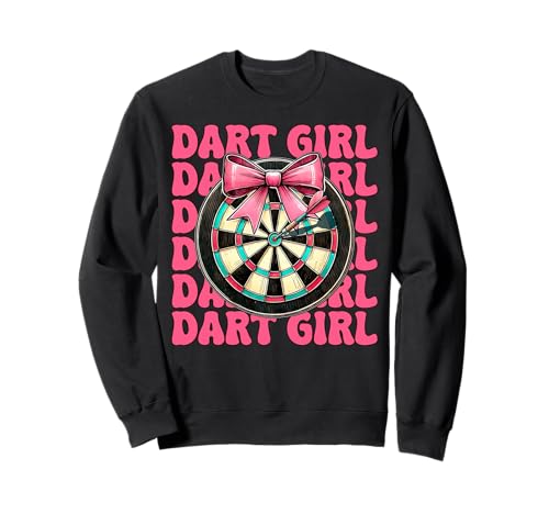 Dart Girl Darts Dartscheibe Pink Coquette Bow Sweatshirt von Womens Pink Coquette Bow Darts Dartboard Gifts