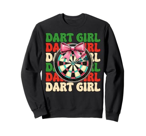 Dart Girl Darts Dartscheibe Pink Coquette Bow Sweatshirt von Womens Pink Coquette Bow Darts Dartboard Gifts