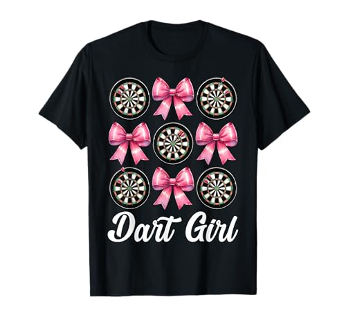Dart Girl Darts Dartscheibe Pink Coquette Bow T-Shirt Dart Girl Darts Dartscheibe Pink Coquette Bow T-Shirt von Womens Pink Coquette Bow Darts Dartboard Gifts