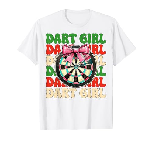 Dart Girl Darts Dartscheibe Pink Coquette Bow T-Shirt von Womens Pink Coquette Bow Darts Dartboard Gifts