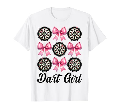 Dart Girl Darts Dartscheibe Pink Coquette Bow T-Shirt Dart Girl Darts Dartscheibe Pink Coquette Bow T-Shirt von Womens Pink Coquette Bow Darts Dartboard Gifts
