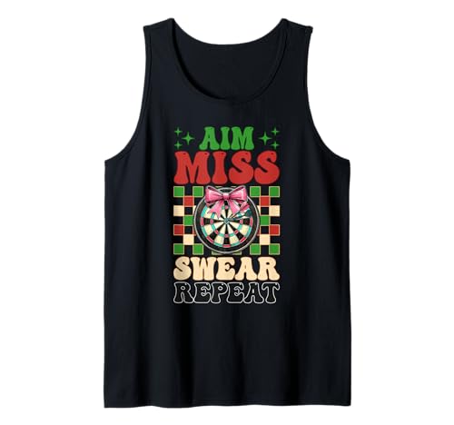 Darts Dartscheibe Dart Girl Mom Coquette Aim Miss Swear Repeat Tank Top Darts Dartscheibe Dart Girl Mom Coquette Aim Miss Swear Repeat Tank Top von Womens Pink Coquette Bow Darts Dartboard Gifts