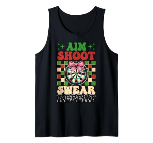 Darts Dartscheibe Dart Girl Mom Coquette Aim Miss Swear Repeat Tank Top Darts Dartscheibe Dart Girl Mom Coquette Aim Miss Swear Repeat Tank Top von Womens Pink Coquette Bow Darts Dartboard Gifts