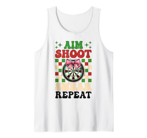 Darts Dartscheibe Dart Girl Mom Coquette Aim Miss Swear Repeat Tank Top Darts Dartscheibe Dart Girl Mom Coquette Aim Miss Swear Repeat Tank Top von Womens Pink Coquette Bow Darts Dartboard Gifts
