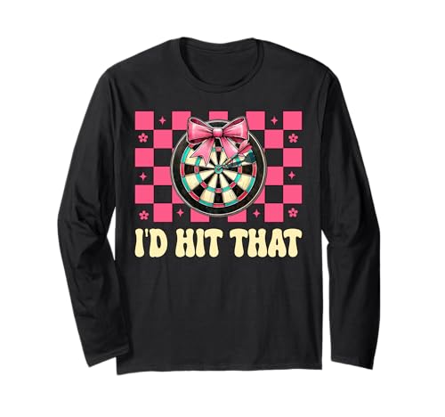 Darts Dartscheibe Dart Girl Mom Coquette Bow I'd Hit That Langarmshirt Darts Dartscheibe Dart Girl Mom Coquette Bow I'd Hit That Langarmshirt von Womens Pink Coquette Bow Darts Dartboard Gifts