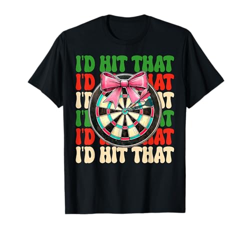 Darts Dartscheibe Dart Girl Mom Coquette Bow I'd Hit That T-Shirt Darts Dartscheibe Dart Girl Mom Coquette Bow I'd Hit That T-Shirt von Womens Pink Coquette Bow Darts Dartboard Gifts