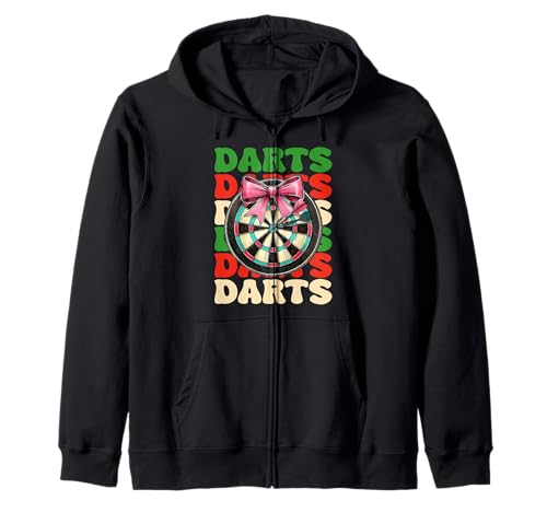 Darts Dartscheibe Dart Girl Mom Coquette Bow Kapuzenjacke Darts Dartscheibe Dart Girl Mom Coquette Bow Kapuzenjacke von Womens Pink Coquette Bow Darts Dartboard Gifts
