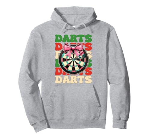Darts Dartscheibe Dart Girl Mom Coquette Bow Pullover Hoodie von Womens Pink Coquette Bow Darts Dartboard Gifts