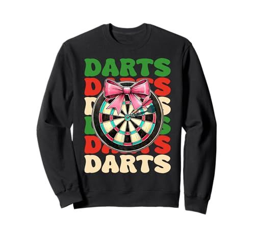 Darts Dartscheibe Dart Girl Mom Coquette Bow Sweatshirt von Womens Pink Coquette Bow Darts Dartboard Gifts
