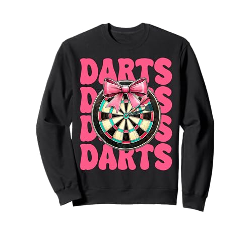 Darts Dartscheibe Dart Girl Mom Coquette Bow Sweatshirt von Womens Pink Coquette Bow Darts Dartboard Gifts