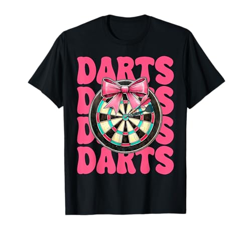 Darts Dartscheibe Dart Girl Mom Coquette Bow T-Shirt Darts Dartscheibe Dart Girl Mom Coquette Bow T-Shirt von Womens Pink Coquette Bow Darts Dartboard Gifts