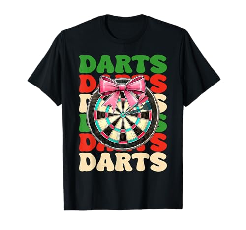 Darts Dartscheibe Dart Girl Mom Coquette Bow T-Shirt Darts Dartscheibe Dart Girl Mom Coquette Bow T-Shirt von Womens Pink Coquette Bow Darts Dartboard Gifts