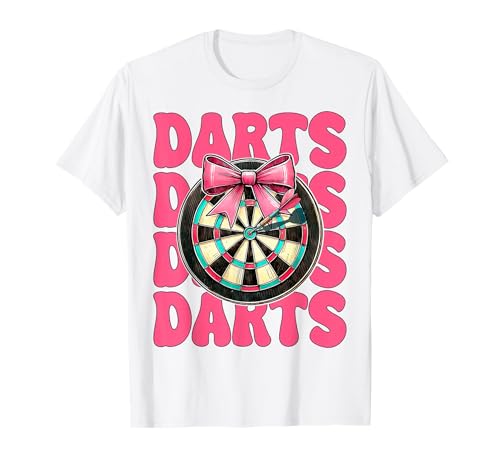 Darts Dartscheibe Dart Girl Mom Coquette Bow T-Shirt Darts Dartscheibe Dart Girl Mom Coquette Bow T-Shirt von Womens Pink Coquette Bow Darts Dartboard Gifts