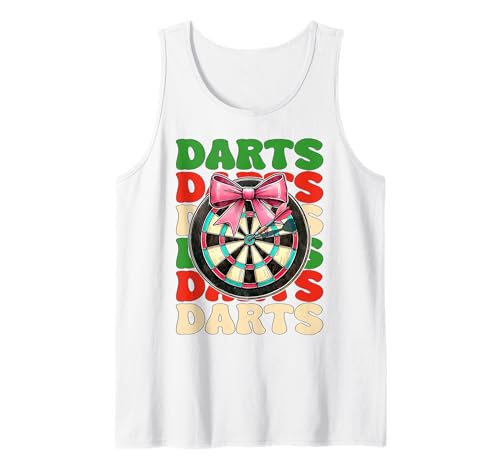 Darts Dartscheibe Dart Girl Mom Coquette Bow Tank Top von Womens Pink Coquette Bow Darts Dartboard Gifts