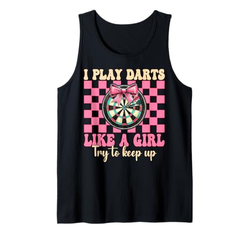 I Play Darts Like A Girl Dartscheibe Coquette Bow Tank Top I Play Darts Like A Girl Dartscheibe Coquette Bow Tank Top von Womens Pink Coquette Bow Darts Dartboard Gifts