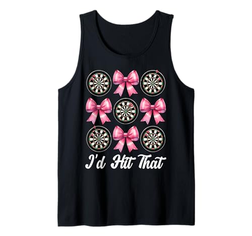 I'd Hit That Darts Dartscheibe Dart Girl Mom Coquette Bow Tank Top I'd Hit That Darts Dartscheibe Dart Girl Mom Coquette Bow Tank Top von Womens Pink Coquette Bow Darts Dartboard Gifts