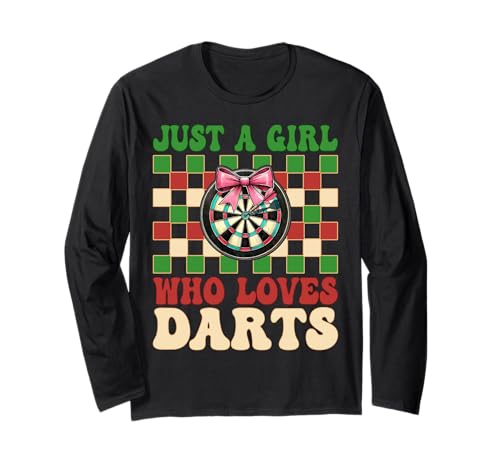 Just A Girl Who Loves Darts Dartscheibe Pink Coquette Bow Langarmshirt Just A Girl Who Loves Darts Dartscheibe Pink Coquette Bow Langarmshirt von Womens Pink Coquette Bow Darts Dartboard Gifts