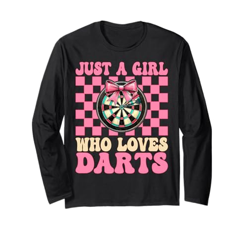 Just A Girl Who Loves Darts Dartscheibe Pink Coquette Bow Langarmshirt Just A Girl Who Loves Darts Dartscheibe Pink Coquette Bow Langarmshirt von Womens Pink Coquette Bow Darts Dartboard Gifts
