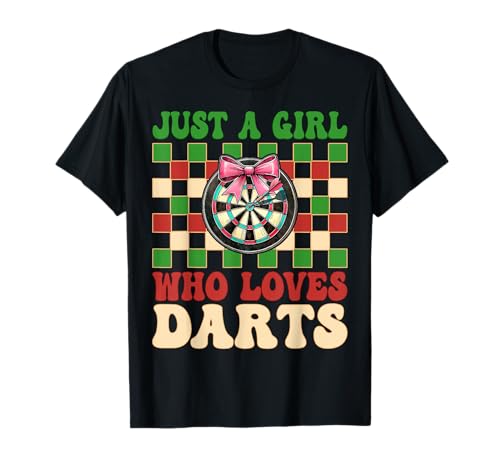 Just A Girl Who Loves Darts Dartscheibe Pink Coquette Bow T-Shirt Just A Girl Who Loves Darts Dartscheibe Pink Coquette Bow T-Shirt von Womens Pink Coquette Bow Darts Dartboard Gifts