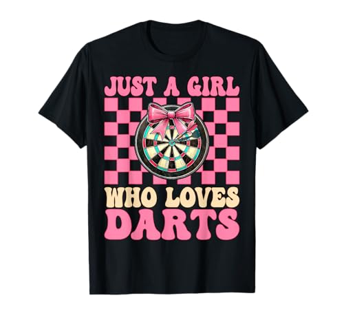 Just A Girl Who Loves Darts Dartscheibe Pink Coquette Bow T-Shirt Just A Girl Who Loves Darts Dartscheibe Pink Coquette Bow T-Shirt von Womens Pink Coquette Bow Darts Dartboard Gifts