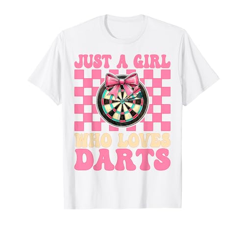 Just A Girl Who Loves Darts Dartscheibe Pink Coquette Bow T-Shirt Just A Girl Who Loves Darts Dartscheibe Pink Coquette Bow T-Shirt von Womens Pink Coquette Bow Darts Dartboard Gifts