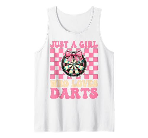 Just A Girl Who Loves Darts Dartscheibe Pink Coquette Bow Tank Top Just A Girl Who Loves Darts Dartscheibe Pink Coquette Bow Tank Top von Womens Pink Coquette Bow Darts Dartboard Gifts