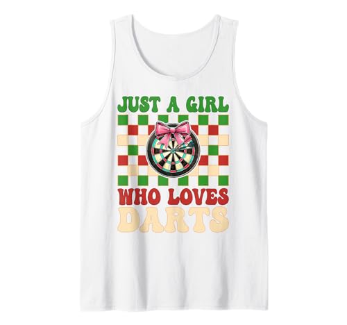 Just A Girl Who Loves Darts Dartscheibe Pink Coquette Bow Tank Top Just A Girl Who Loves Darts Dartscheibe Pink Coquette Bow Tank Top von Womens Pink Coquette Bow Darts Dartboard Gifts