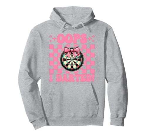 Oops, I Darted! Darts Dartscheibe Dart Girl Mom Coquette Bow Pullover Hoodie von Womens Pink Coquette Bow Darts Dartboard Gifts