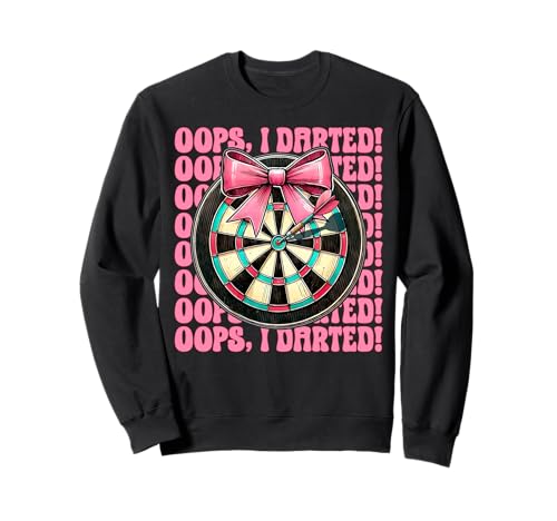 Oops, I Darted! Darts Dartscheibe Dart Girl Mom Coquette Bow Sweatshirt von Womens Pink Coquette Bow Darts Dartboard Gifts
