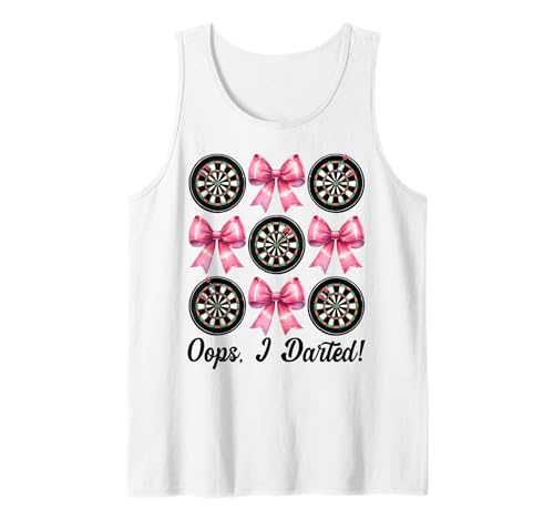 Oops, I Darted! Darts Dartscheibe Dart Girl Mom Coquette Bow Tank Top von Womens Pink Coquette Bow Darts Dartboard Gifts