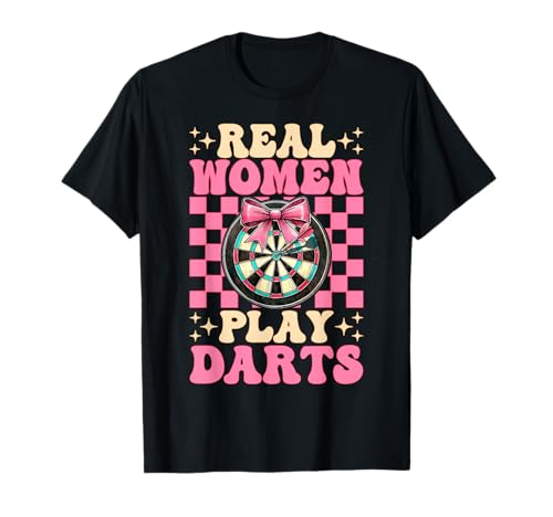 Real Women Play Darts Dartscheibe Dart Girl Mom Coquette Bow T-Shirt Real Women Play Darts Dartscheibe Dart Girl Mom Coquette Bow T-Shirt von Womens Pink Coquette Bow Darts Dartboard Gifts