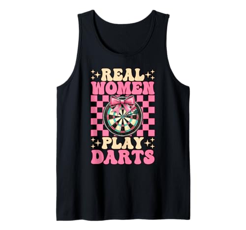 Real Women Play Darts Dartscheibe Dart Girl Mom Coquette Bow Tank Top Real Women Play Darts Dartscheibe Dart Girl Mom Coquette Bow Tank Top von Womens Pink Coquette Bow Darts Dartboard Gifts