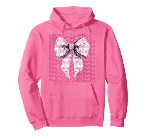 Zahnarzthelferin Dentalhygienikerin Zahnarzt Mädchen Kokette Bogen Pullover Hoodie von Womens Pink Coquette Bow Dental Assistant Gifts