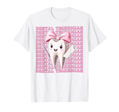 Dentalhygienikerin Zahnarzthelferin Zahnarzt Mädchen Kokette Bogen T-Shirt Dentalhygienikerin Zahnarzthelferin Zahnarzt Mädchen Kokette Bogen T-Shirt von Womens Pink Coquette Bow Dental Hygienist Gifts