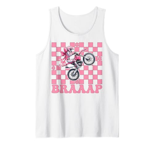 Braaap Dirtbike Mädchen Motocross Dirt Biking Mom Coquette Bow Tank Top von Womens Pink Coquette Bow Dirt Bike Motocross Gifts