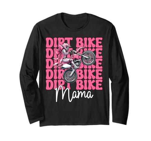 Dirt Bike Mama Mom Motocross Dirt Biking Muttertag Langarmshirt von Womens Pink Coquette Bow Dirt Bike Motocross Gifts