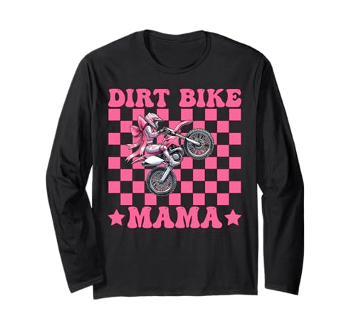 Dirt Bike Mama Mom Motocross Dirt Biking Muttertag Langarmshirt von Womens Pink Coquette Bow Dirt Bike Motocross Gifts