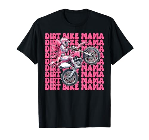 Dirt Bike Mama Mom Motocross Dirt Biking Muttertag T-Shirt von Womens Pink Coquette Bow Dirt Bike Motocross Gifts