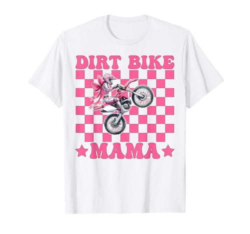 Dirt Bike Mama Mom Motocross Dirt Biking Muttertag T-Shirt von Womens Pink Coquette Bow Dirt Bike Motocross Gifts